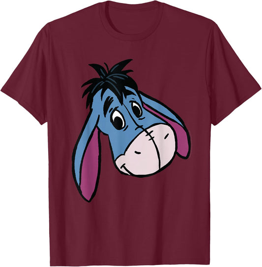 Disney Winnie The Pooh Eeyore Happy Big Face Costume T-Shirt - T-Shirt | Maroon