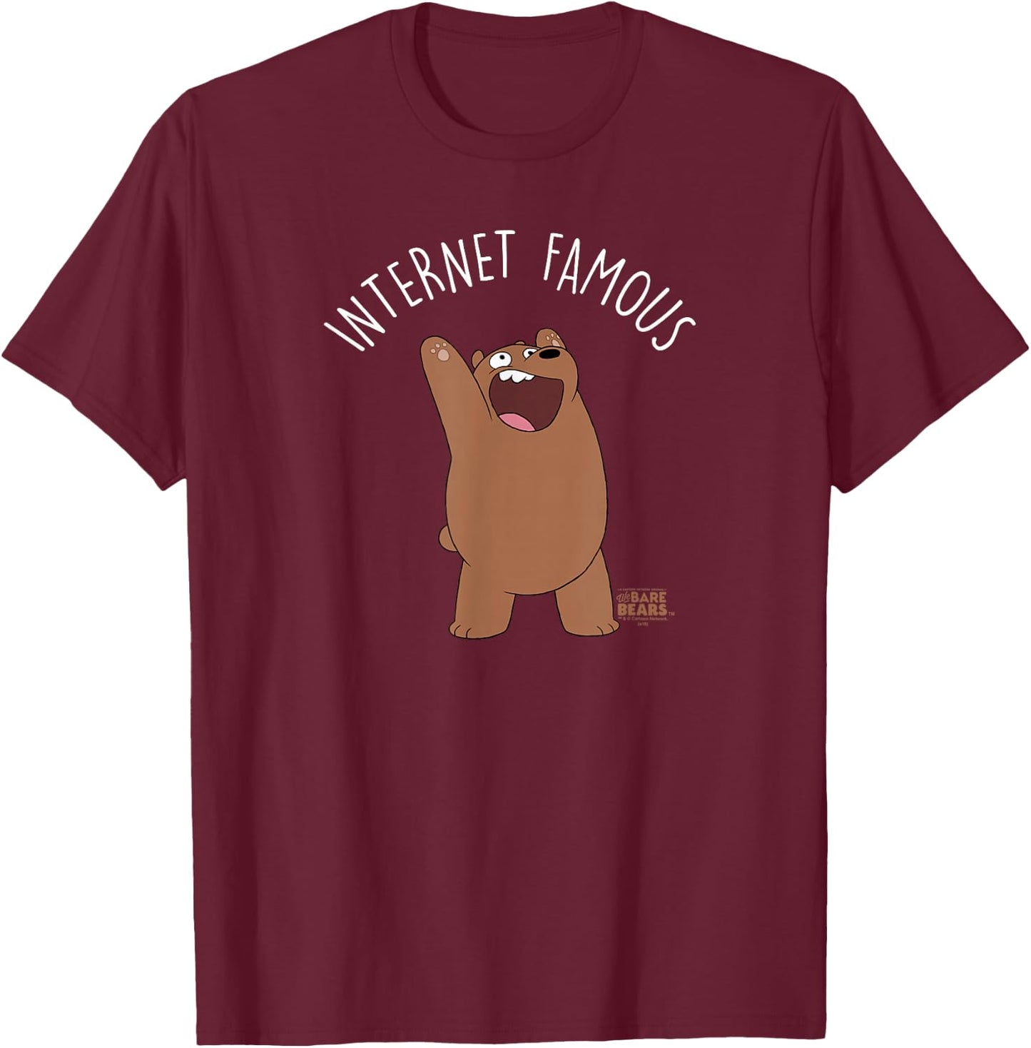 We Bare Bears Internet Famous T-Shirt - T-Shirt | Maroon