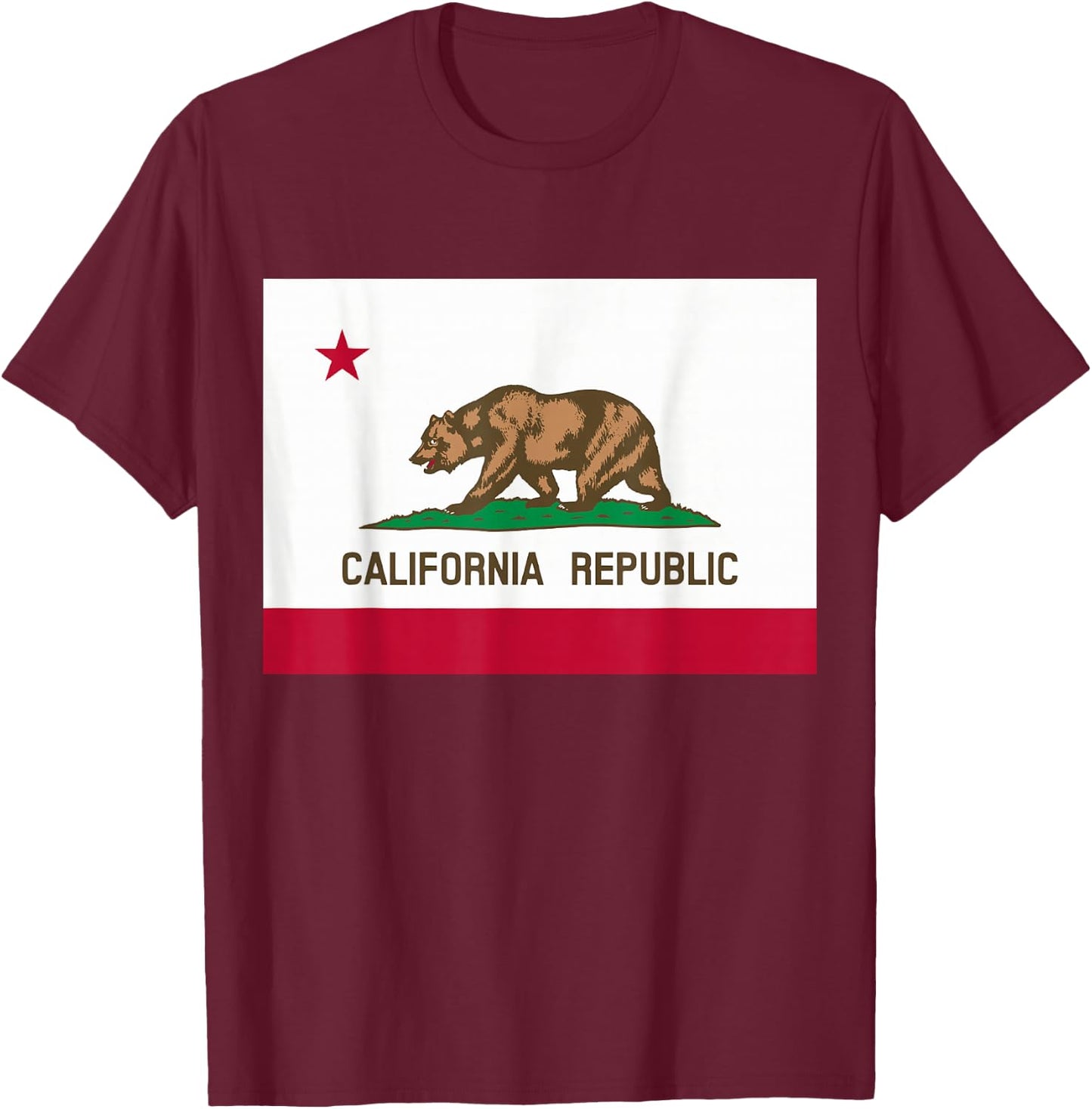 California State Flag T Shirt T-Shirt - T-Shirt | Maroon