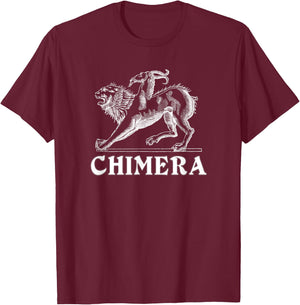 Chimera Greek Mythology Graphic Logo T-Shirt - T-Shirt | Maroon
