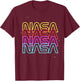 NASA Neon Rainbow Repeat Text Logo T-Shirt - T-Shirt | Maroon