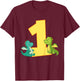 Kids 1st Birthday Dragon Shirt 1 Year Boys Dragon Gift T-Shirt - T-Shirt | Maroon