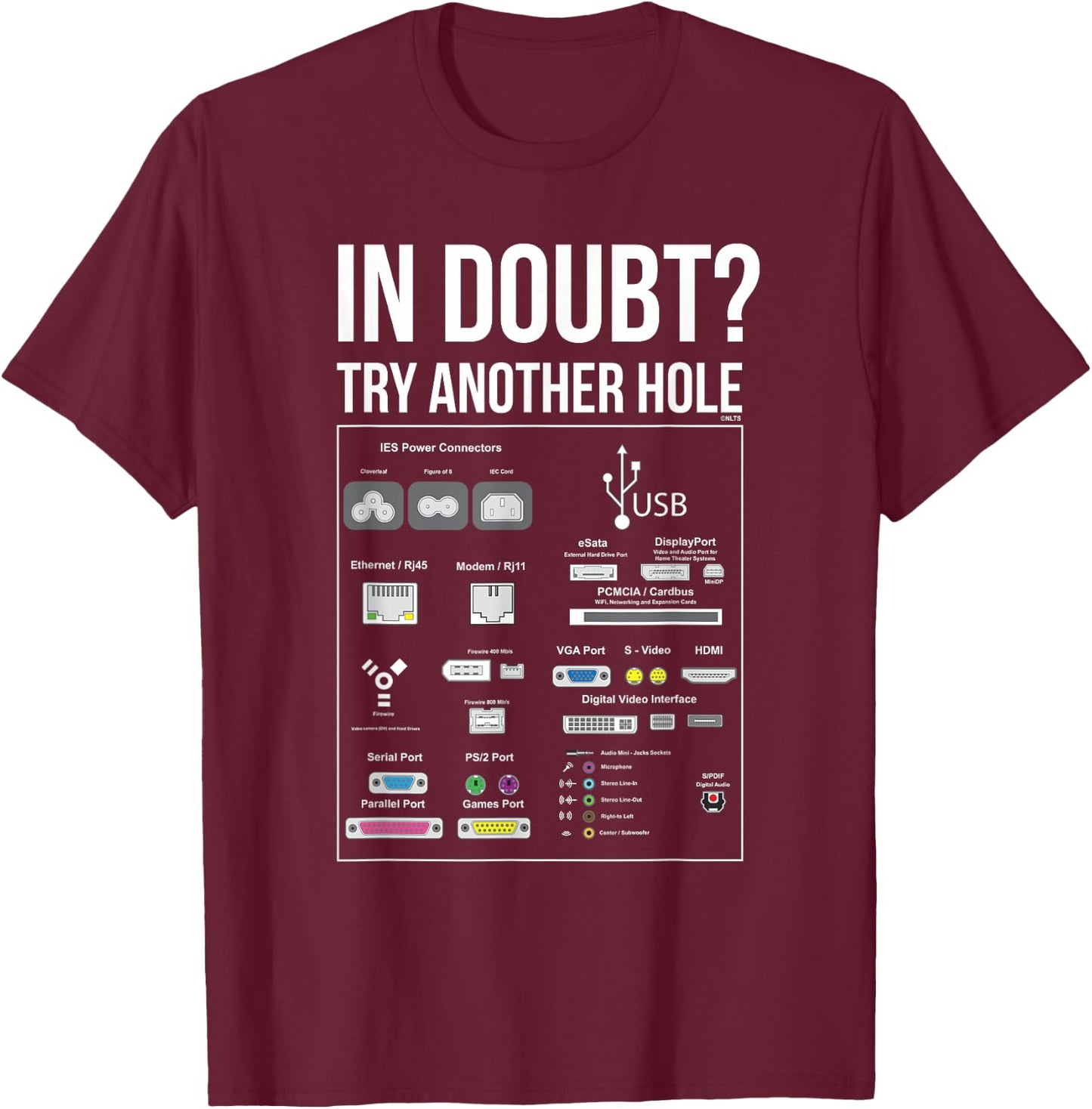 When in Doubt, try Another Hole Funny Humor T-Shirt - T-Shirt | Maroon