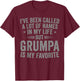 Grumpa is My Favorite Name Funny T-Shirt - T-Shirt | Maroon
