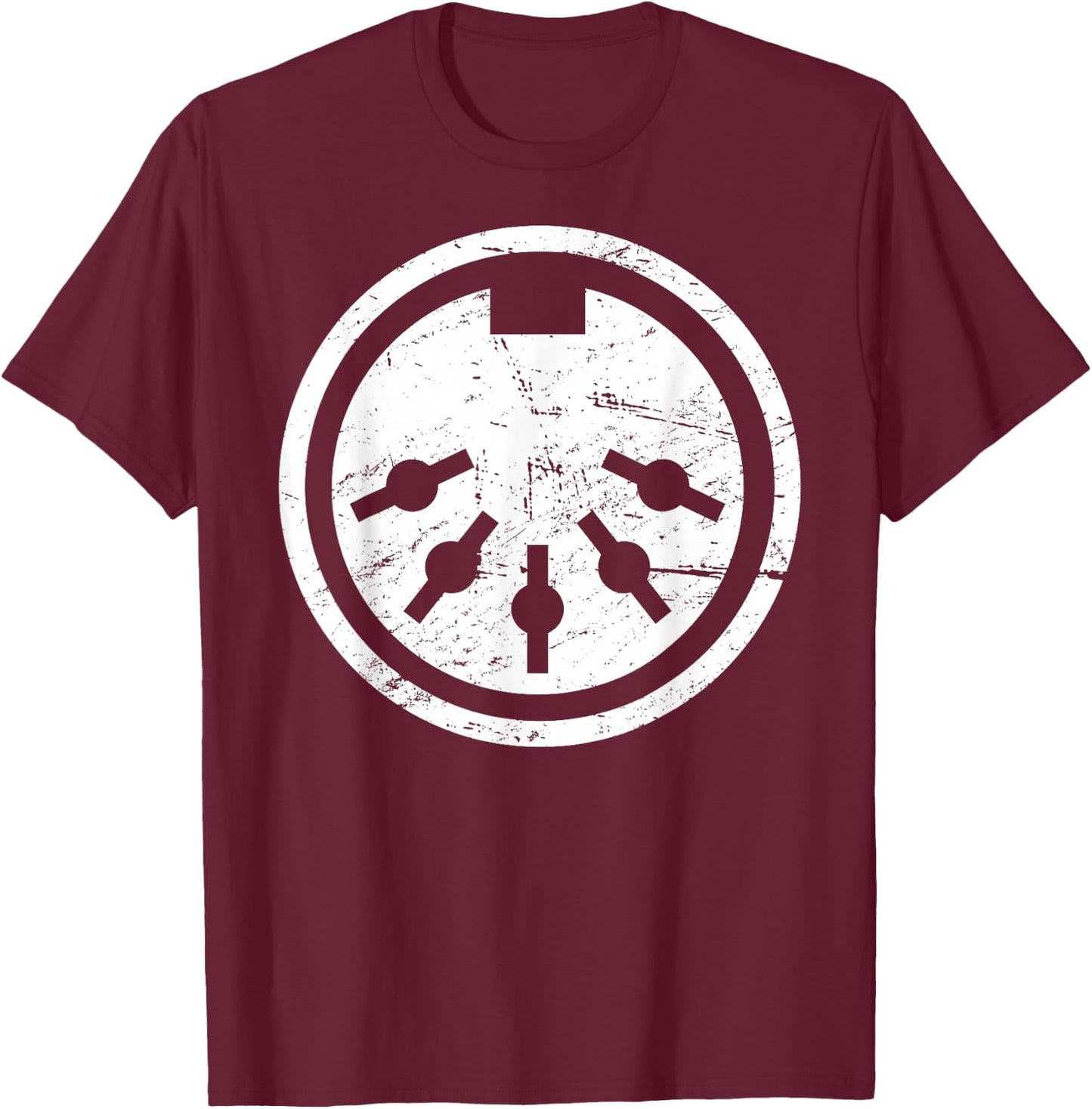 Distressed MIDI Cable Synthesizer T-Shirt - T-Shirt | Maroon