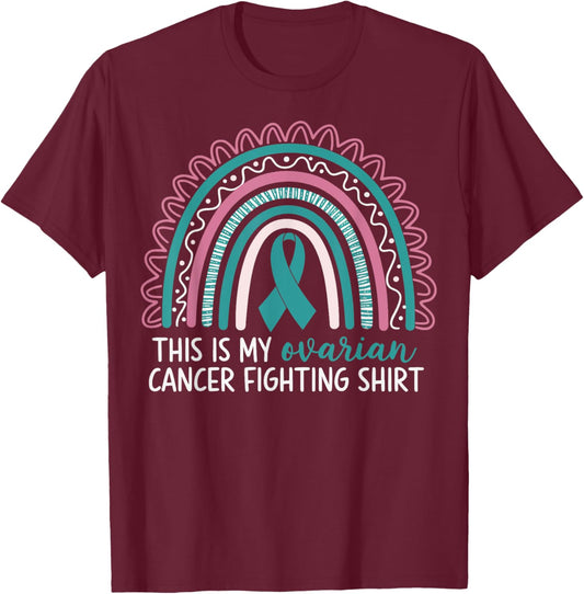This Is My Ovarian Cancer Fighting T-Shirt - T-Shirt | Maroon
