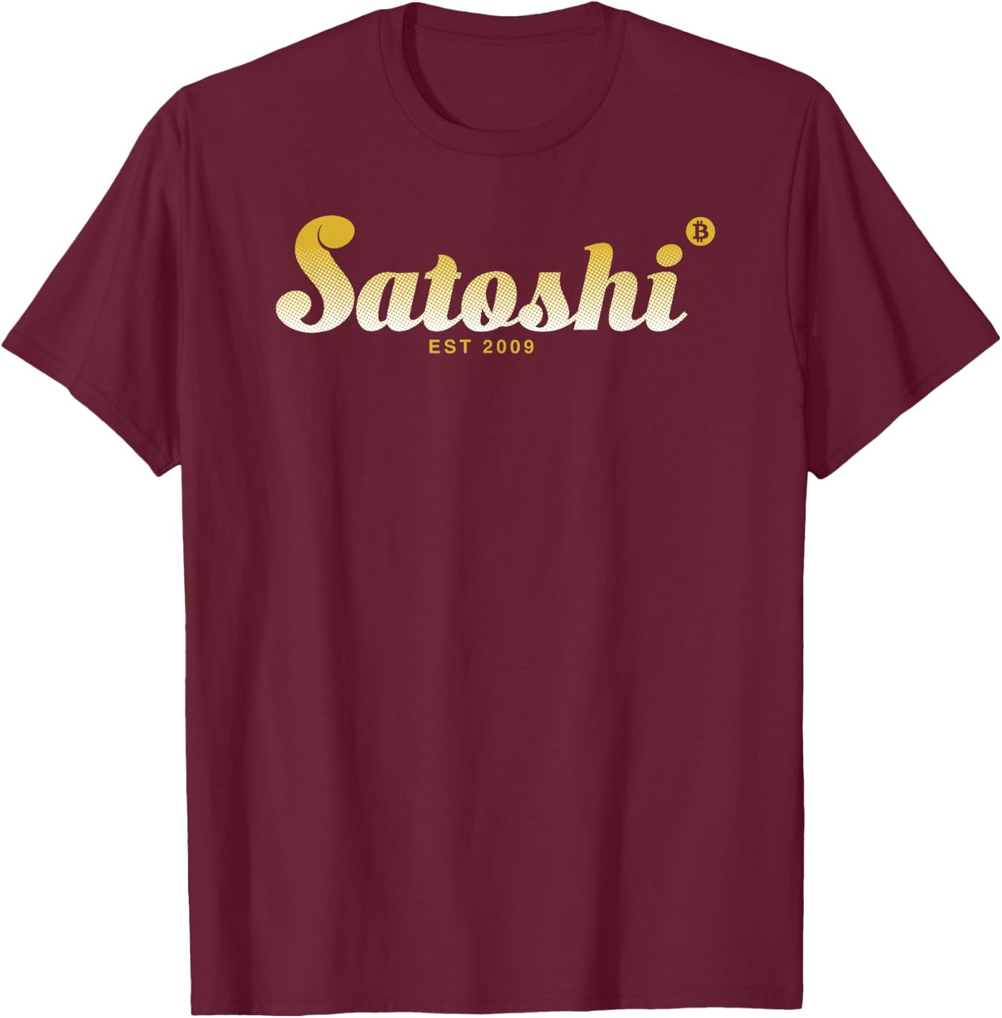 Satoshi Est 2009 Bitcoin Creator Blockchain Currency T-Shirt - T-Shirt | Maroon