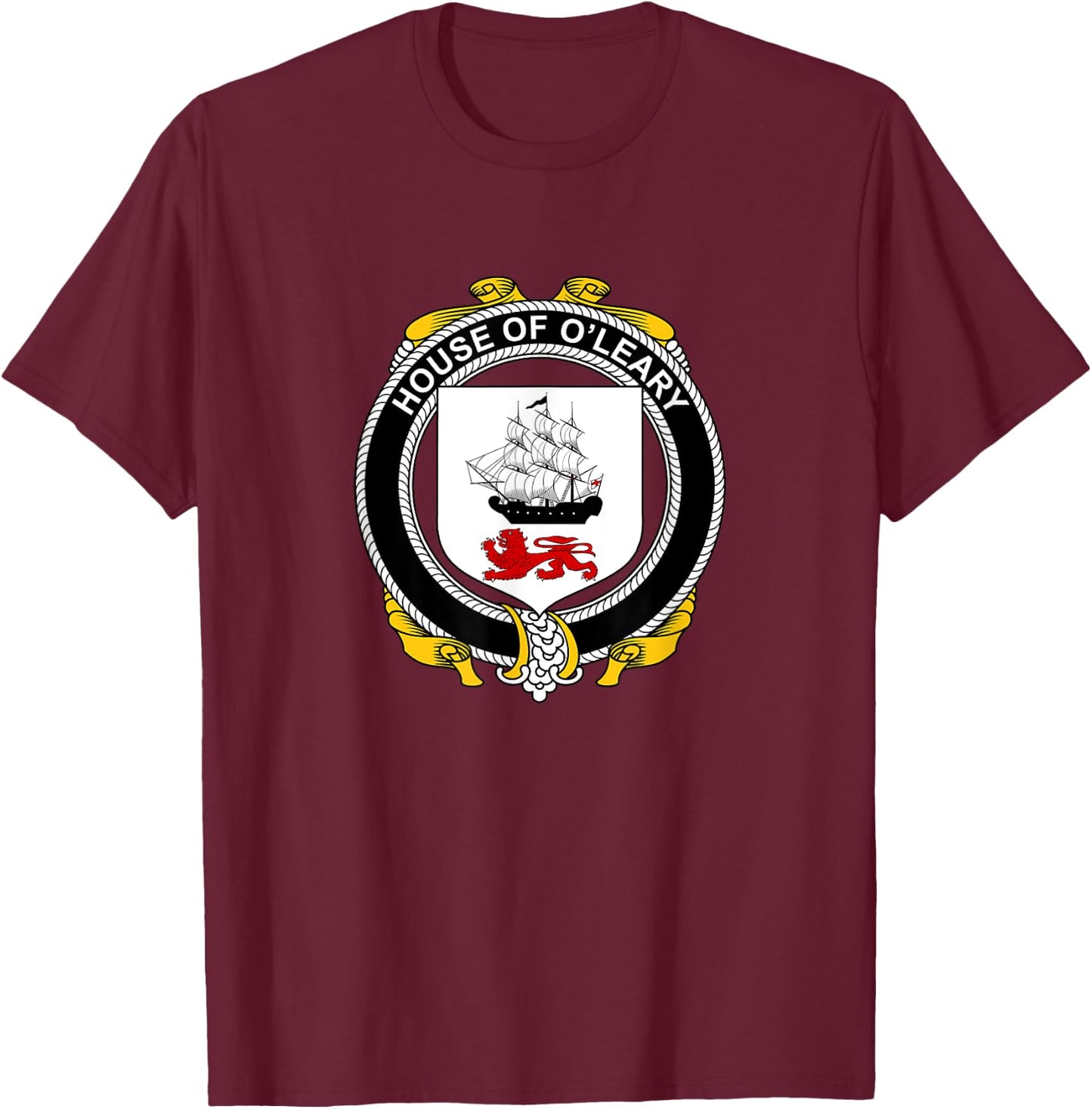O'Leary Coat of Arms - Family Crest T-Shirt - T-Shirt | Maroon