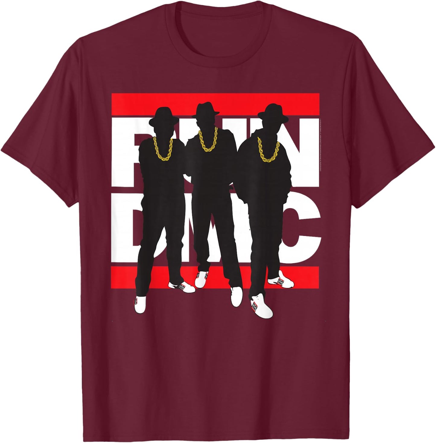 Run DMC Official Silhouette T-Shirt - T-Shirt | Maroon