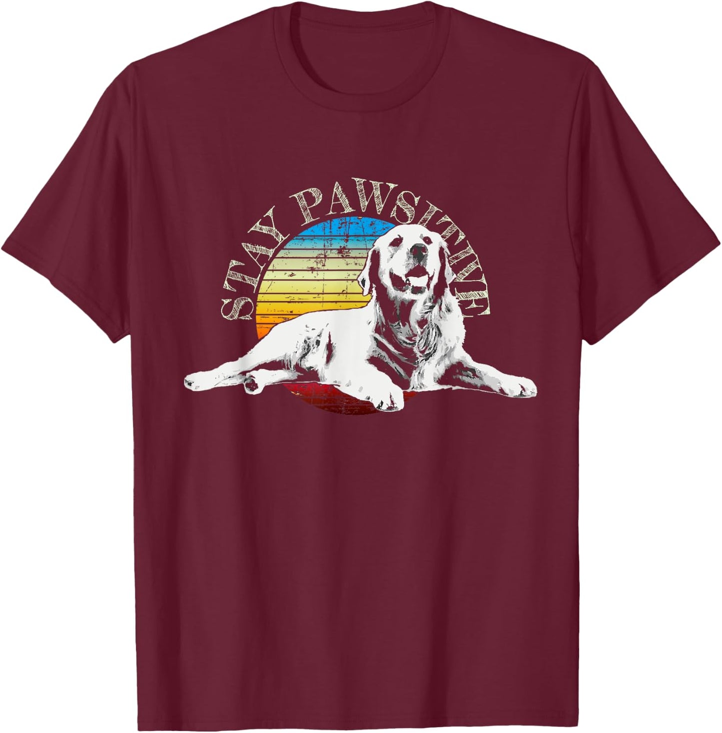 Golden Retriever Dog Women Kids T-Shirt - T-Shirt | Maroon
