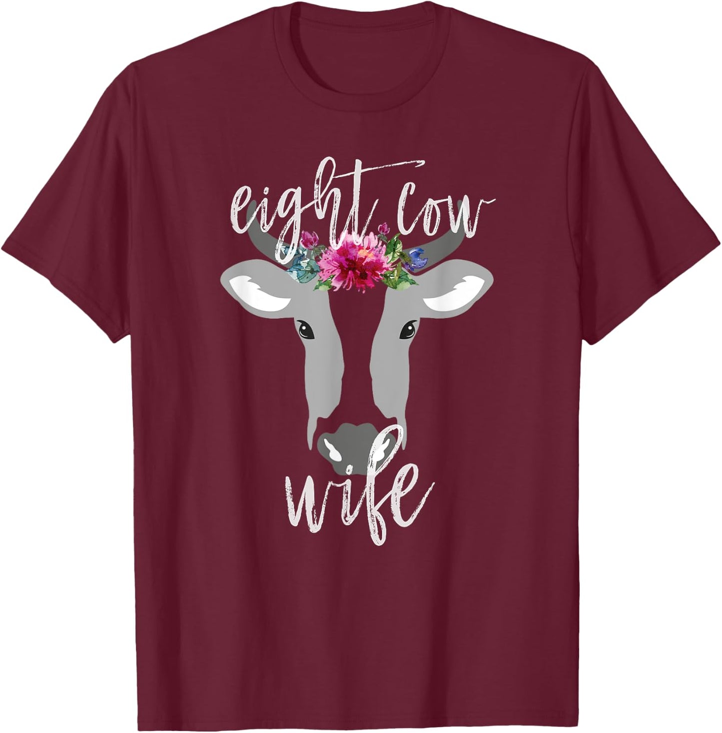 Funny LDS Mormon 8 Cow Woman Wife Flowers Johnny Lingo Shirt T-Shirt - T-Shirt | Maroon