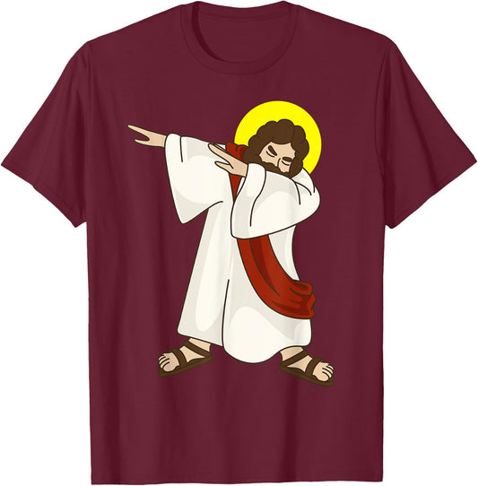 Funny Dabbing Jesus Christ Shirt - Birthday Present For You T-Shirt - T-Shirt | Maroon
