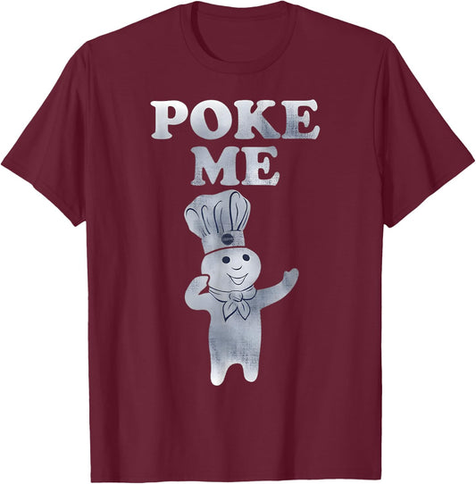 Pillsbury Doughboy Poke Me Costume T-Shirt - T-Shirt | Maroon