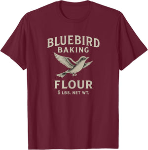 Vintage Bird Flour Label Homestead Baking Retro Country T-Shirt - T-Shirt | Maroon
