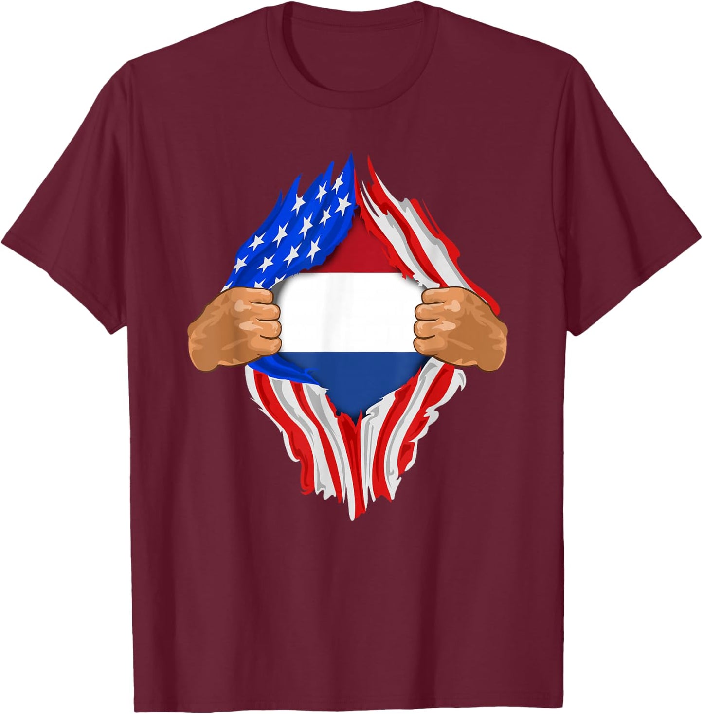 Dutch Blood Inside Me | The Netherlands Flag Gift T-Shirt - T-Shirt | Maroon