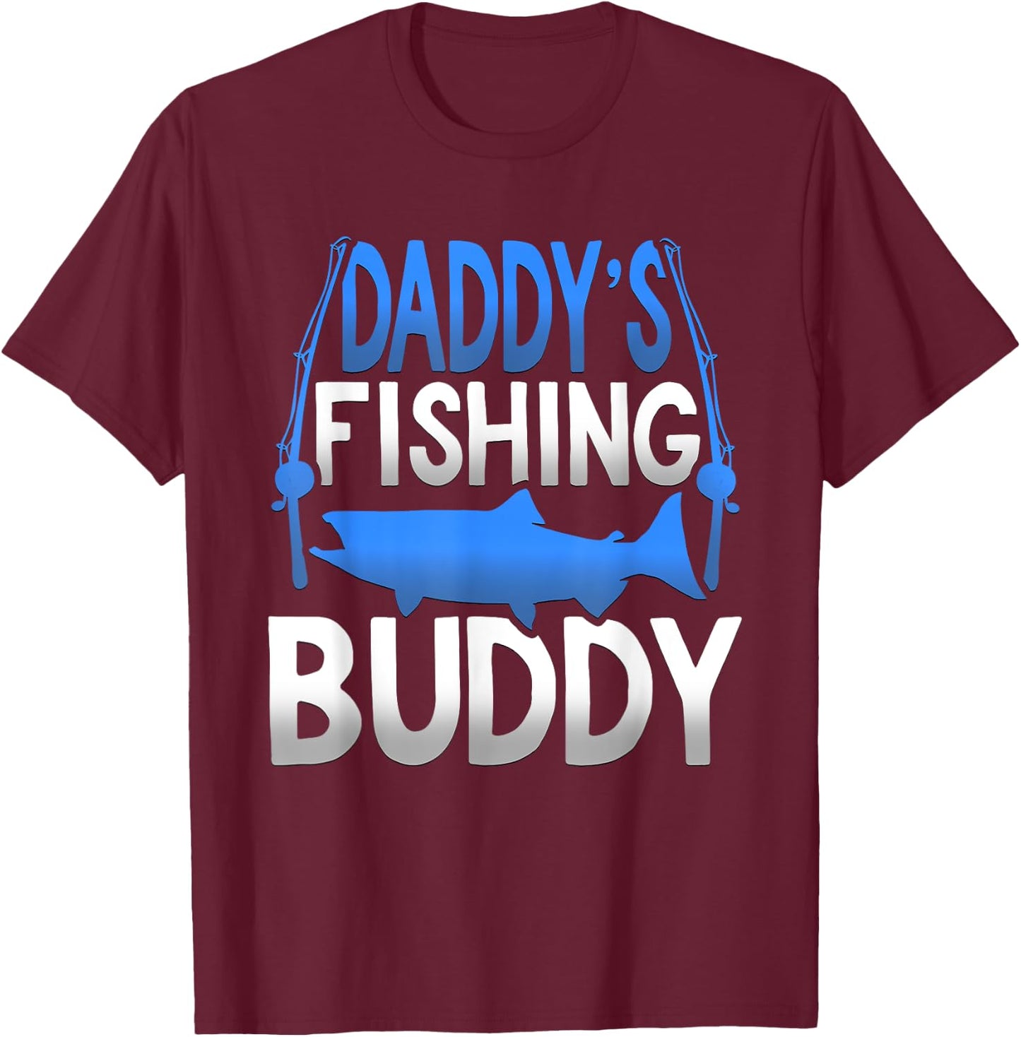 Daddy's Fishing Buddy Novelty Youth T-Shirt - T-Shirt | Maroon