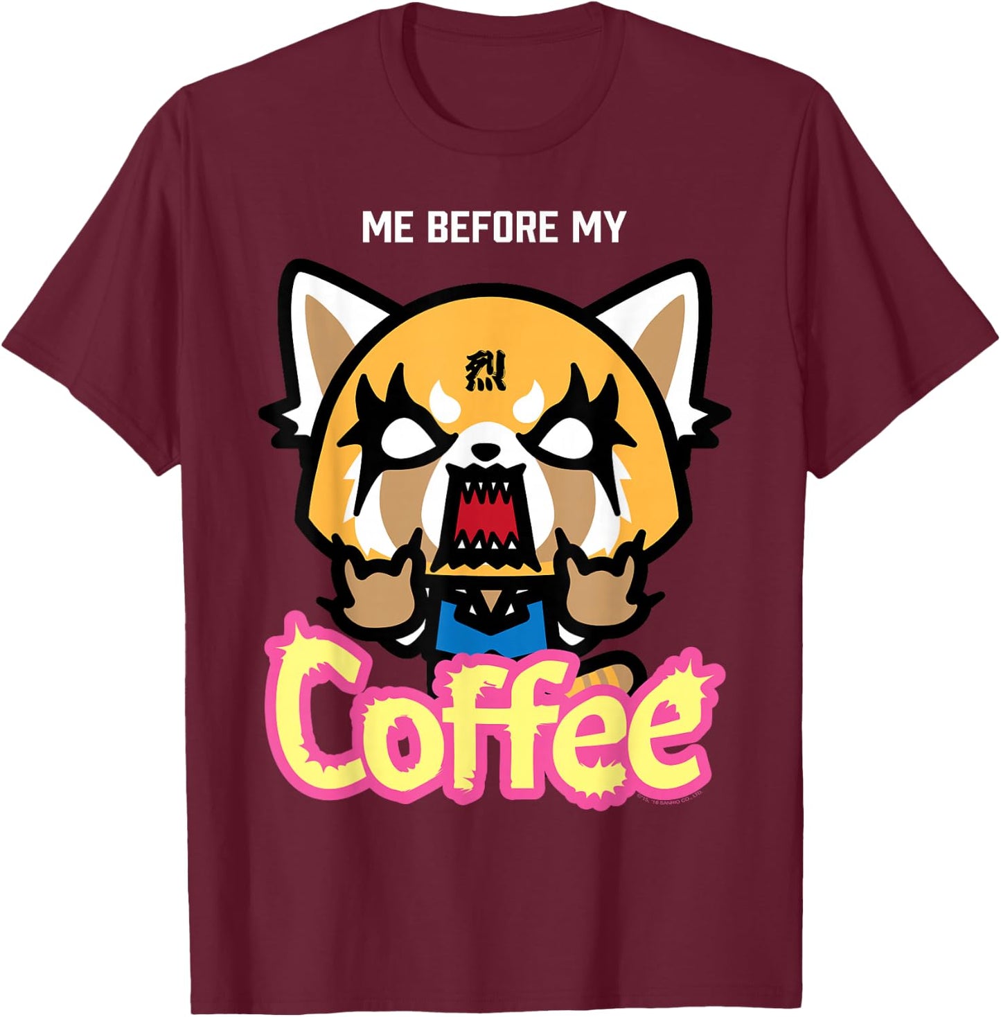 Aggretsuko I Need My Coffee Rage Shirt T-Shirt - T-Shirt | Maroon