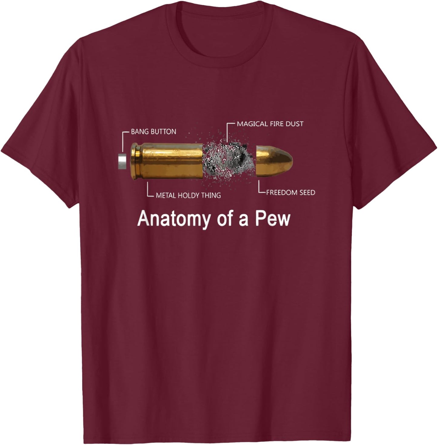 Anatomy Of A Pew Labeled T-Shirt - T-Shirt | Maroon