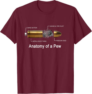 Anatomy Of A Pew Labeled T-Shirt - T-Shirt | Maroon