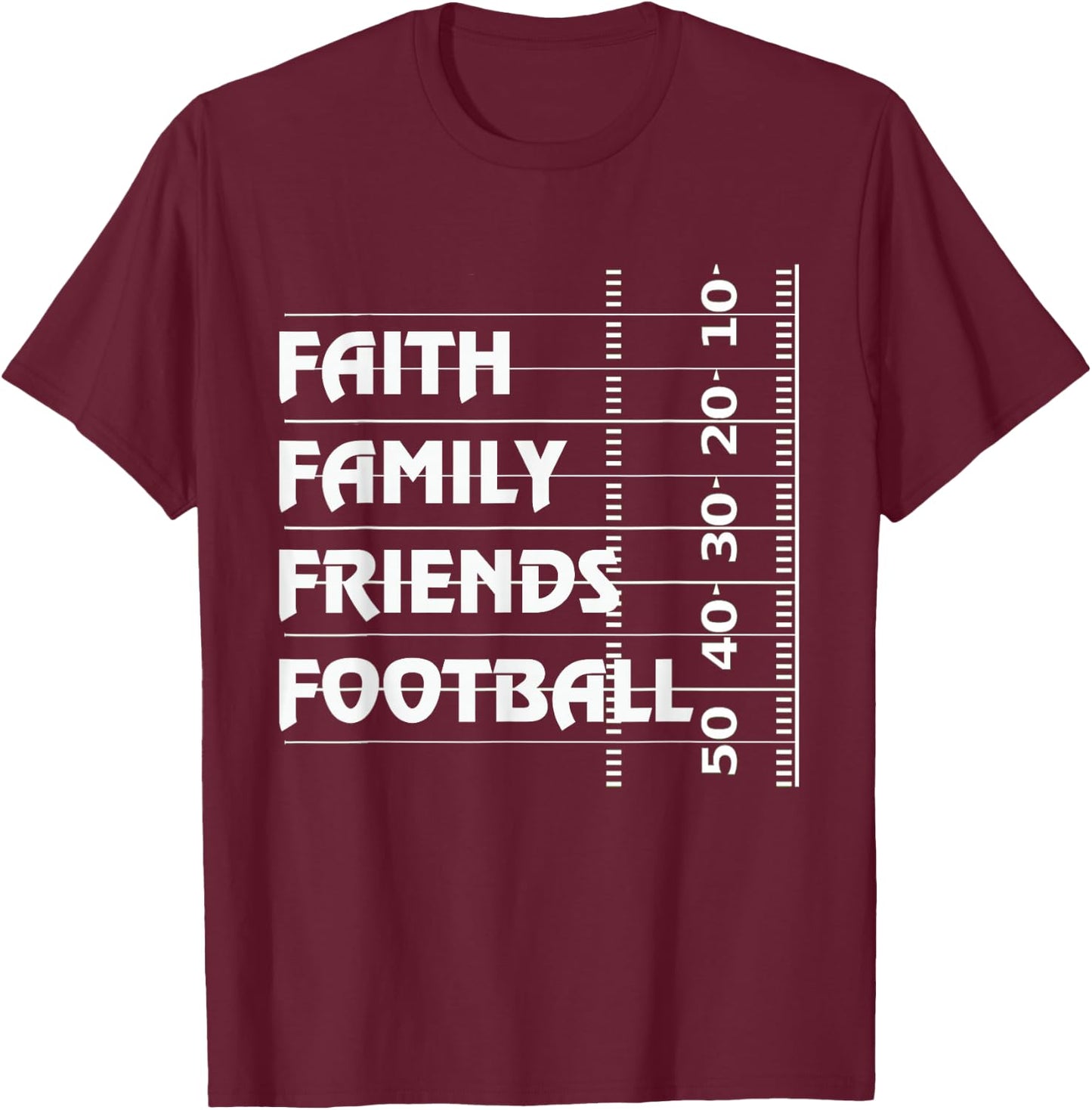 Faith Family Friends Football T-Shirt - T-Shirt | Maroon