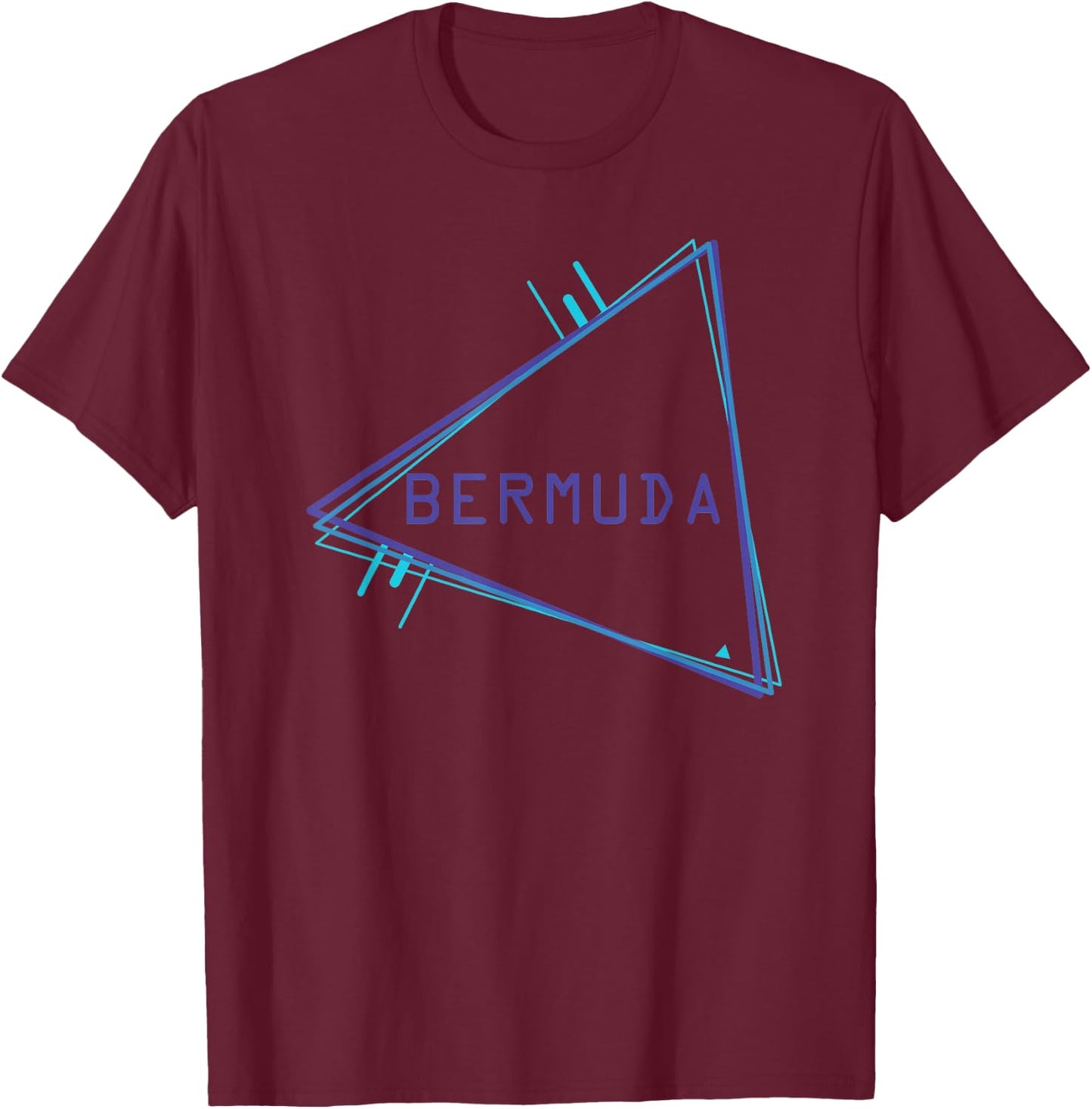 Bermuda - Blue Triangle - Souvenir T-Shirt - T-Shirt | Maroon