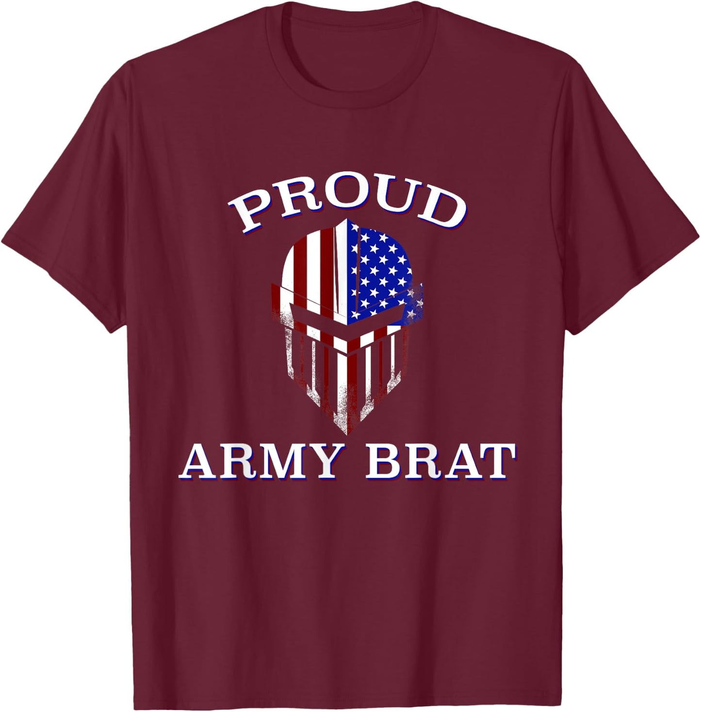 Proud Army Brat - American Flag Knight T-Shirt - T-Shirt | Maroon