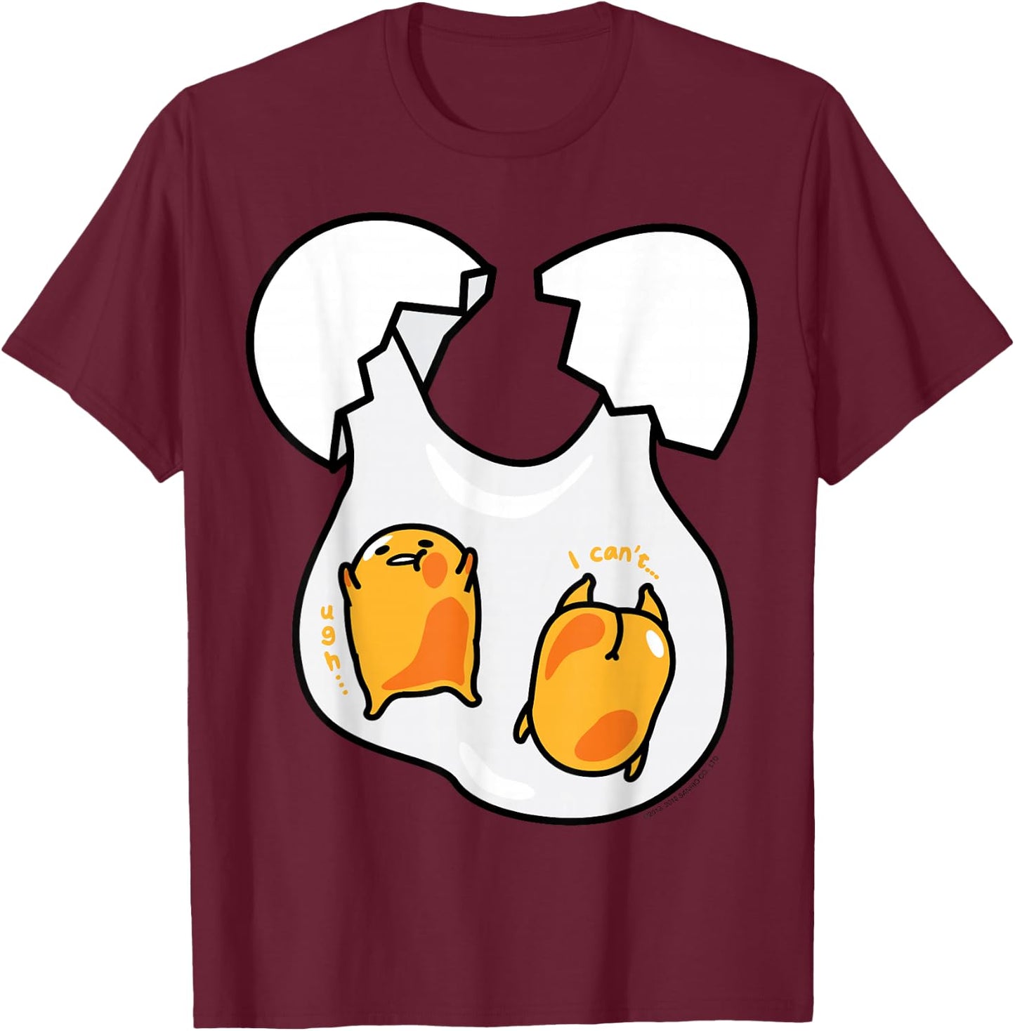 Gudetama Lazy Egg Twins Shirt T-Shirt - T-Shirt | Maroon
