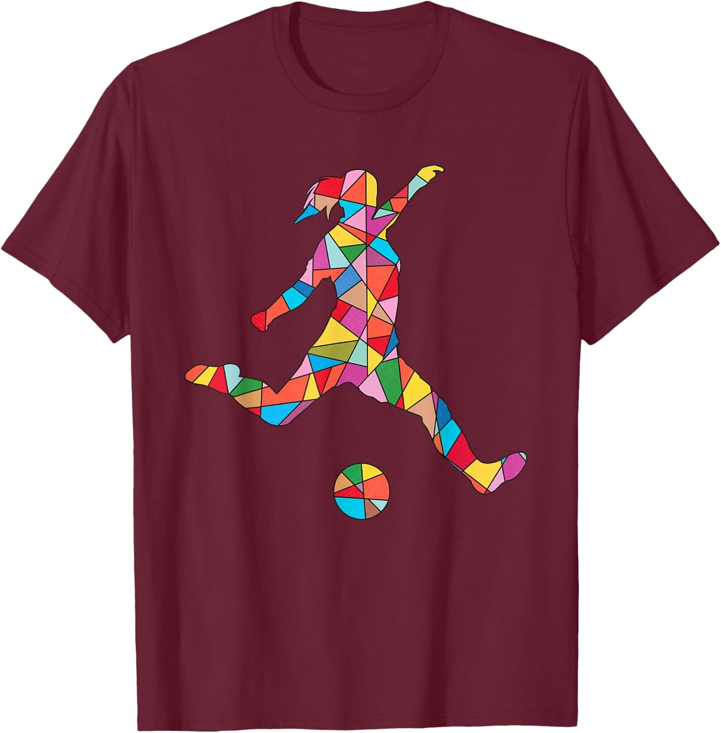 Soccer Player Sports Girls Women Kids Soccer T-Shirt - T-Shirt | Maroon