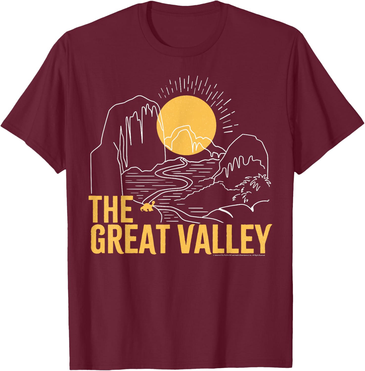 Land Before Time Sunrise Over The Great Valley T-Shirt - T-Shirt | Maroon