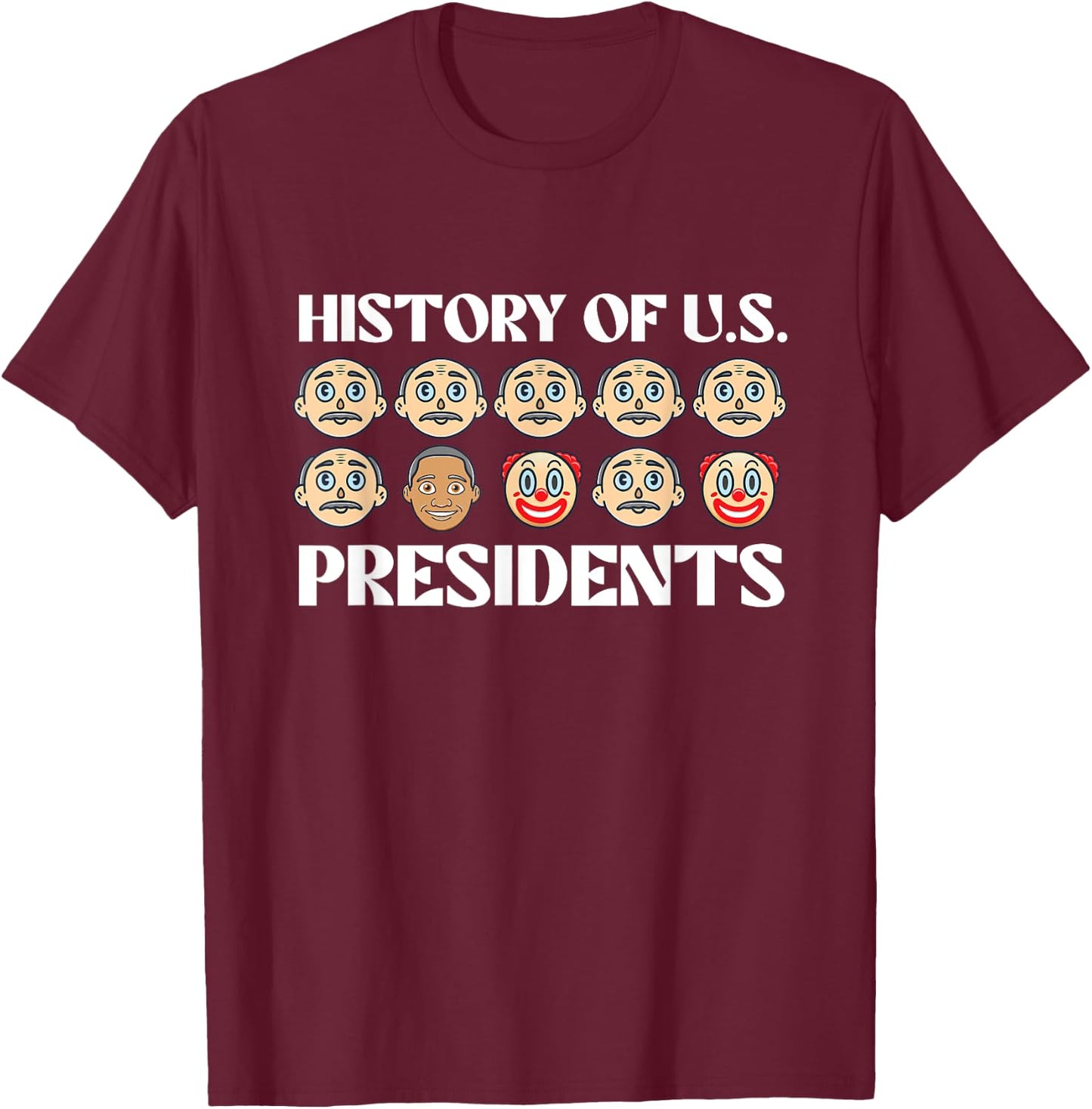 History Of U.S. Presidents - Sarcastic Presidents' Day T-Shirt - T-Shirt | Maroon