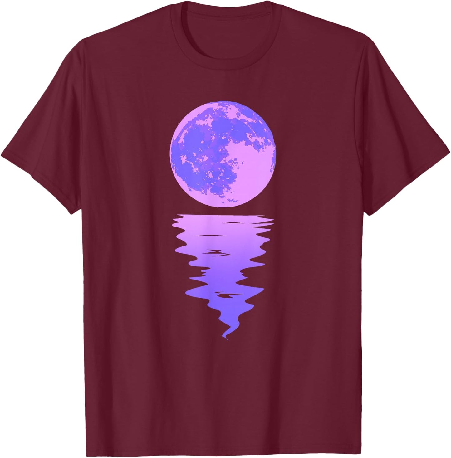 Vaporwave Aesthetic Purple Moon Pastel Moonlight Graphic T-Shirt - T-Shirt | Maroon