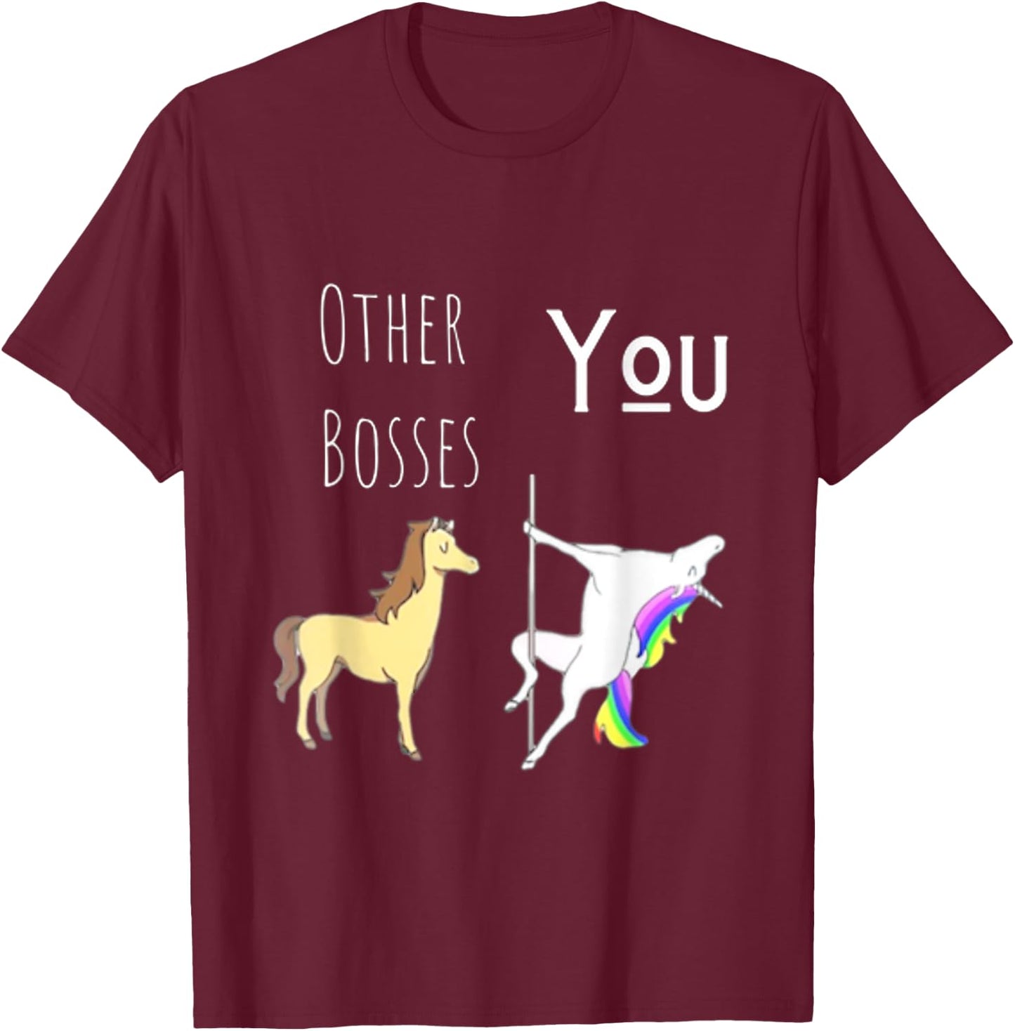 Funny Boss Gifts Fun Unicorn T-Shirt - T-Shirt | Maroon