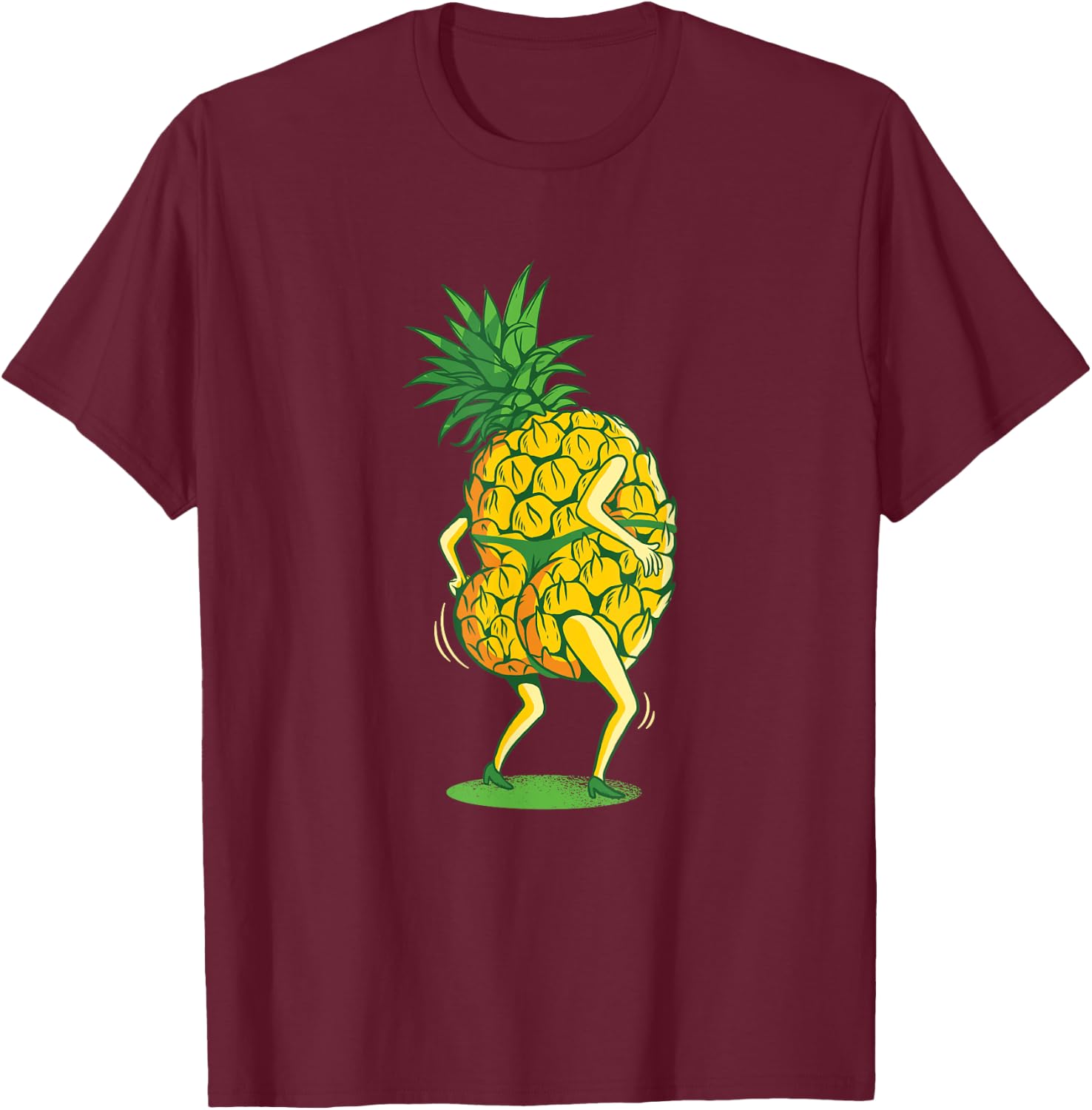 Funny Twerking Pineapple , women, boys & girls T-Shirt - T-Shirt | Maroon