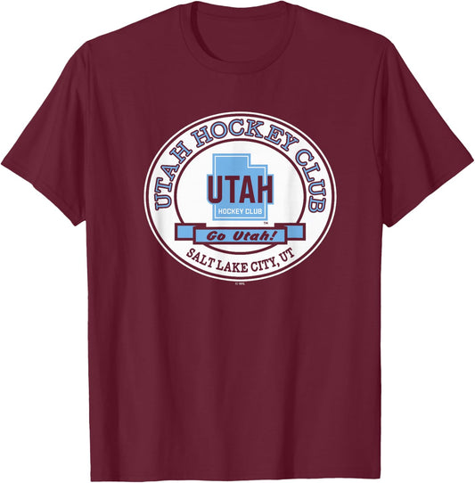 Utah Hockey Club Go Black Officially Licensed T-Shirt - T-Shirt | Maroon