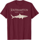Retro Southampton NY Shark T-Shirt - T-Shirt | Maroon