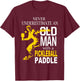 Never Underestimate Old Man with Pickleball Paddle T-Shirt - T-Shirt | Maroon
