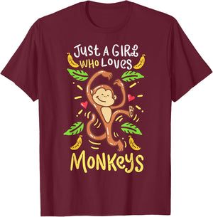 Monkey Primate Zookeeper Funny Gift T-Shirt - T-Shirt | Maroon