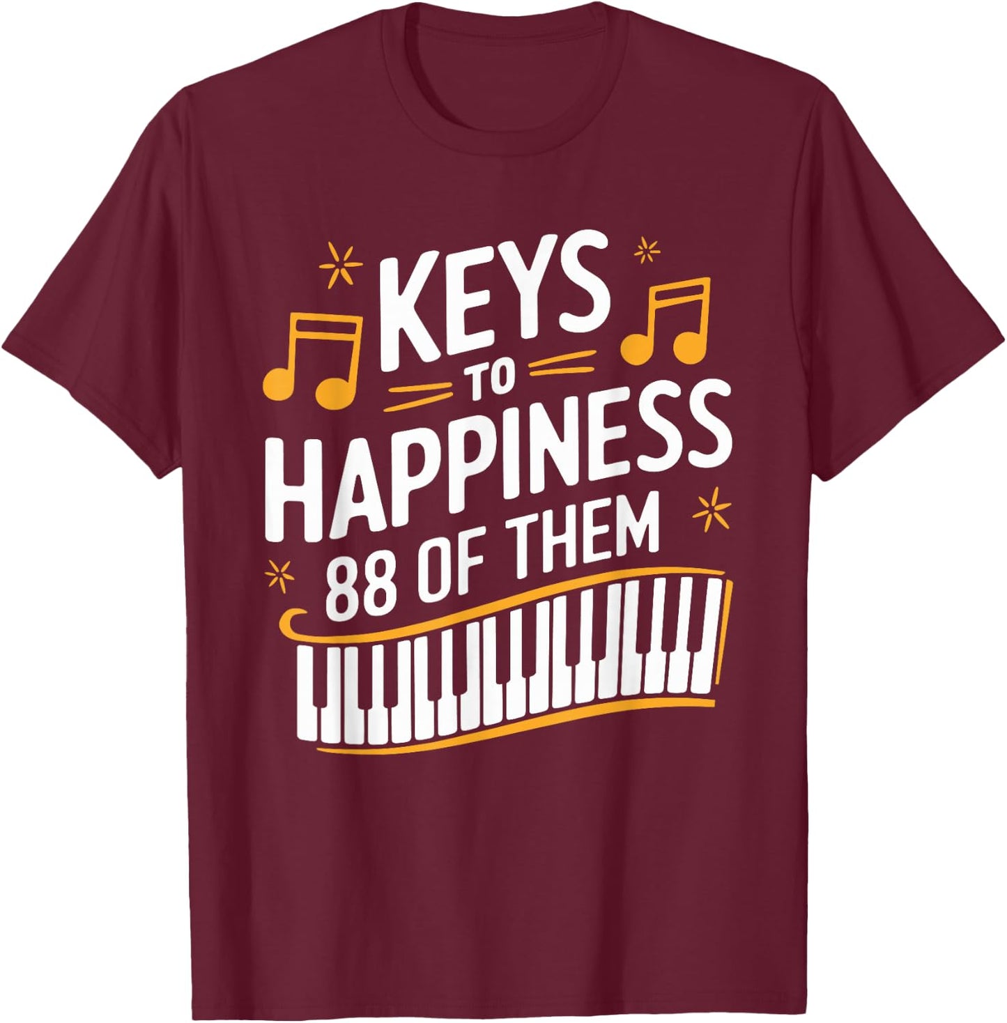 Keyboard Pianist Musician and Classical Music Piano Player T-Shirt - T-Shirt | Maroon
