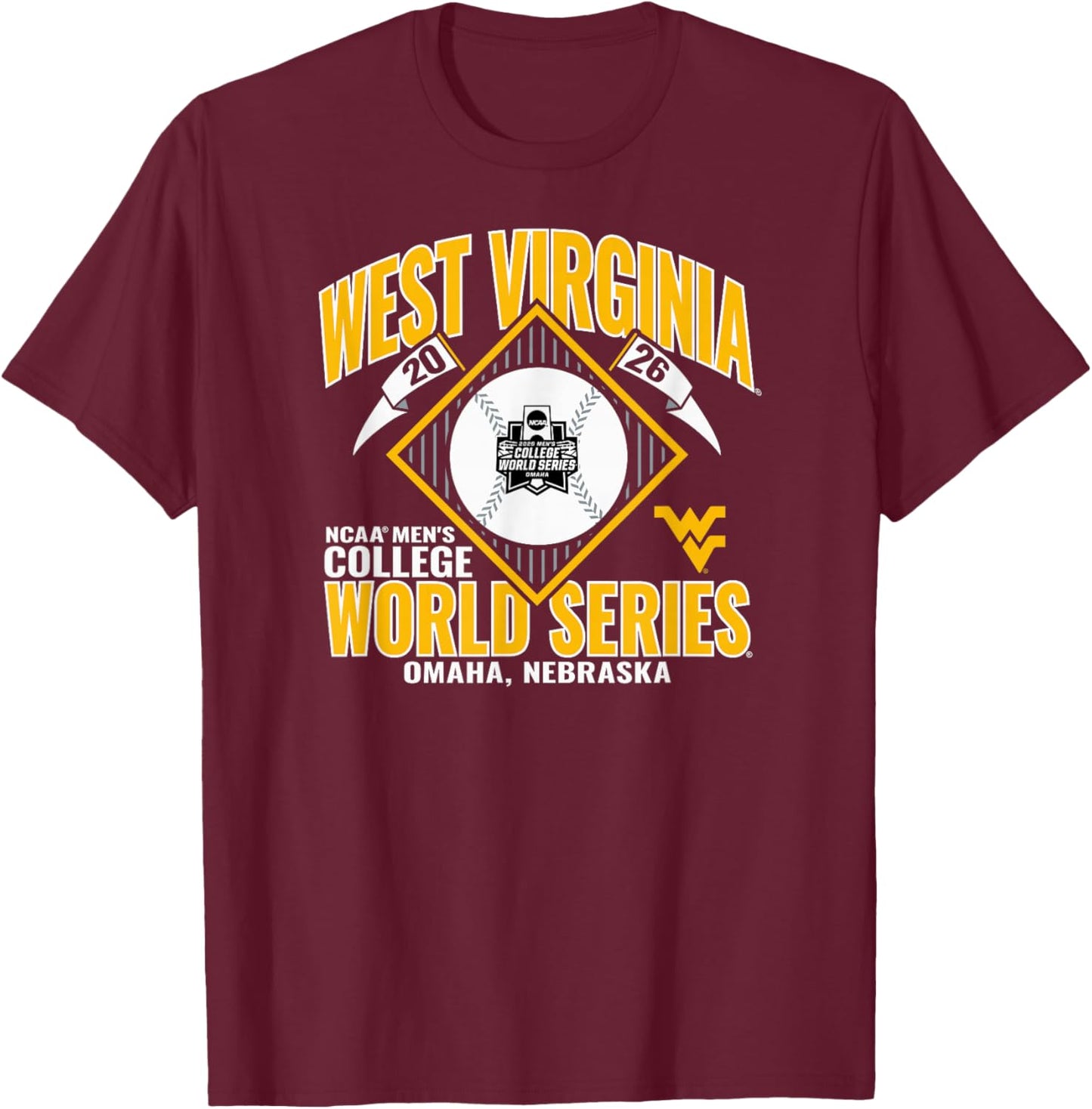 West Virginia Mountaineers College World Series 2026 CWS T-Shirt - T-Shirt | Maroon