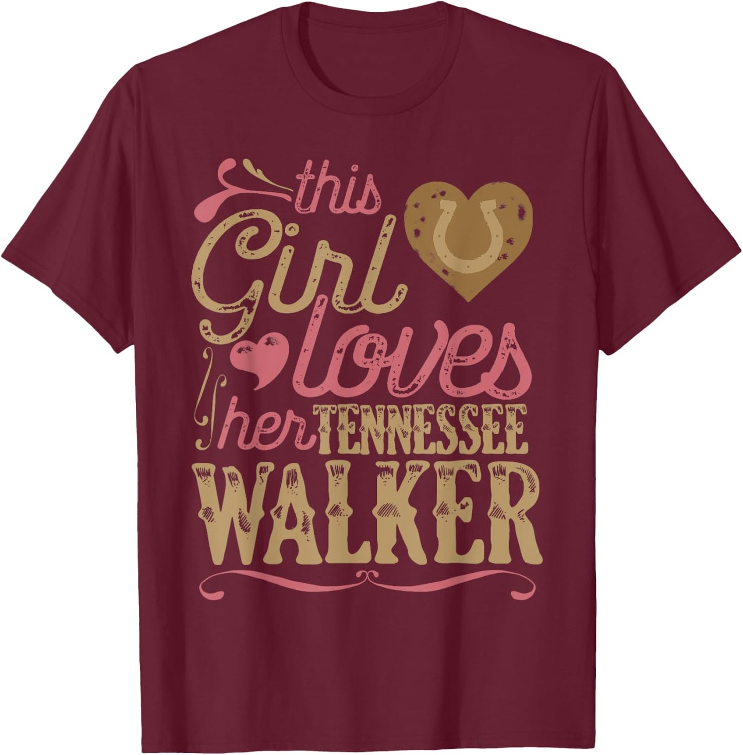 Tennessee Walker Horse Shirt Gift Walking T-Shirt - T-Shirt | Maroon