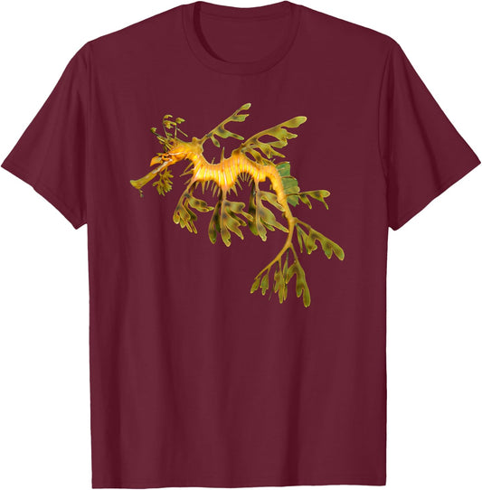 Leafy Seadragon Marine Animal Ocean Lover T-Shirt - T-Shirt | Maroon