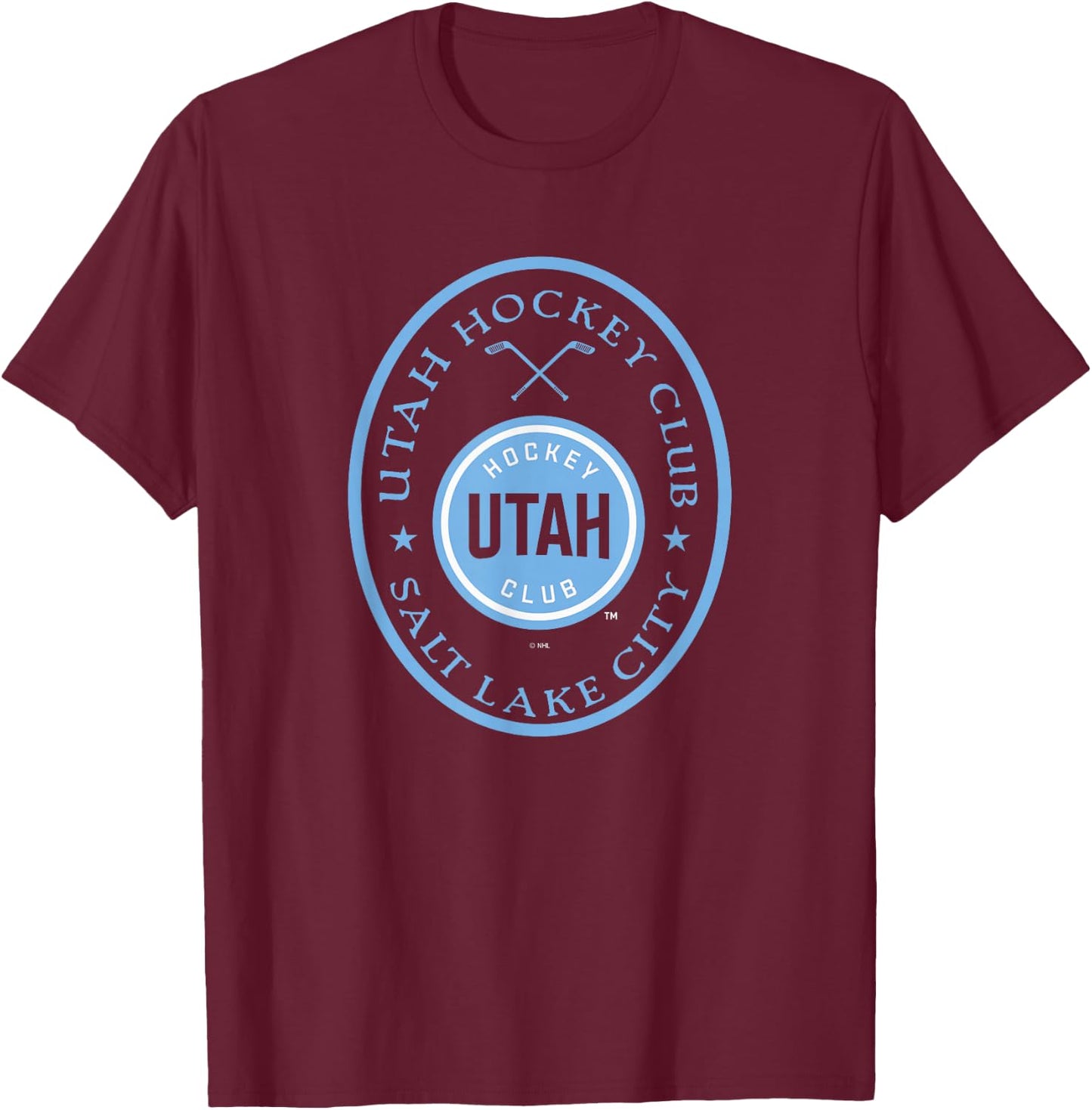 Utah Hockey Club Iconic Black Officially Licensed T-Shirt - T-Shirt | Maroon