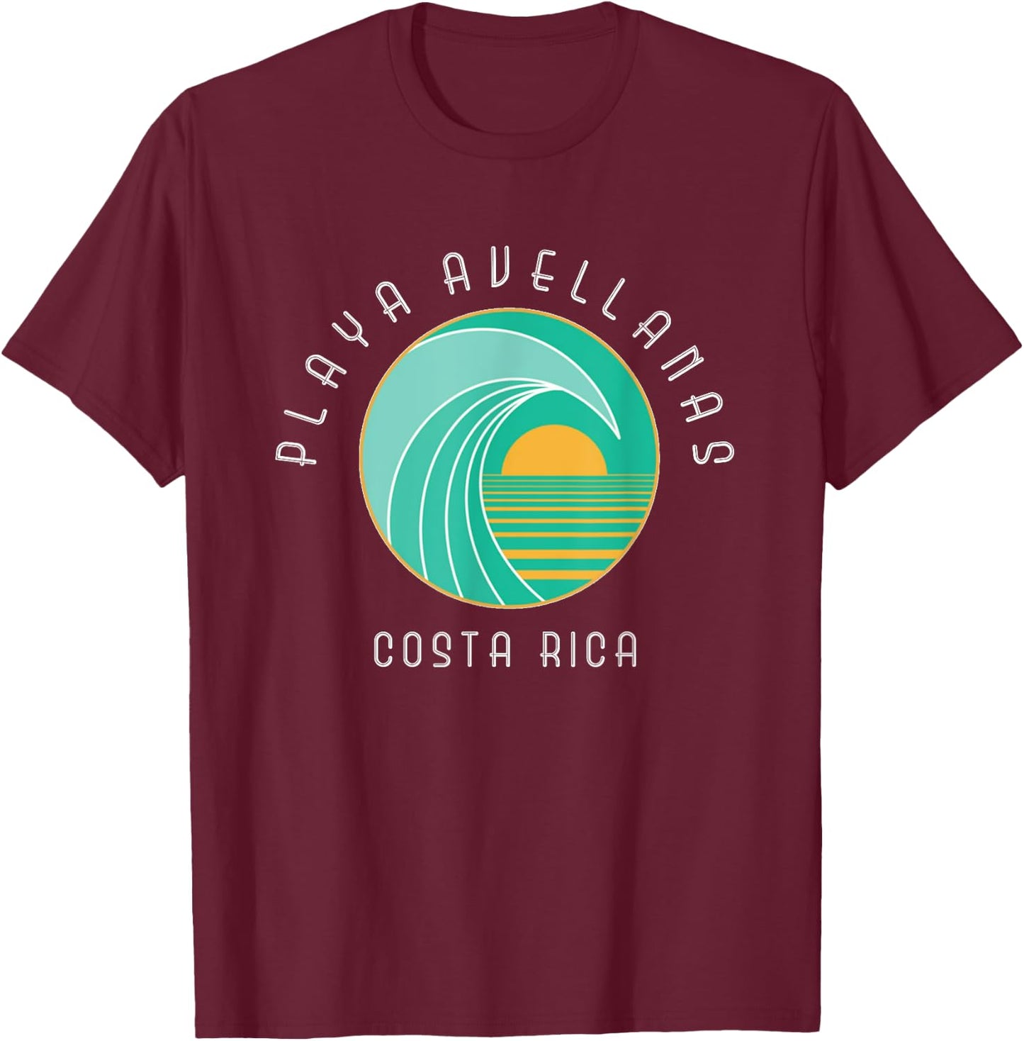 Playa Avellanas, Costa Rica Surf Souvenir T-Shirt - T-Shirt | Maroon