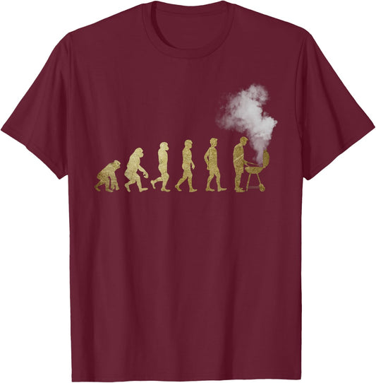 Evolution of Grill Master - Grilling Gifts - I Do BBQ T-Shirt - T-Shirt | Maroon