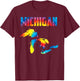 The Great Lakes Largest Water Retro Color Michigan MI Pride T-Shirt - T-Shirt | Maroon