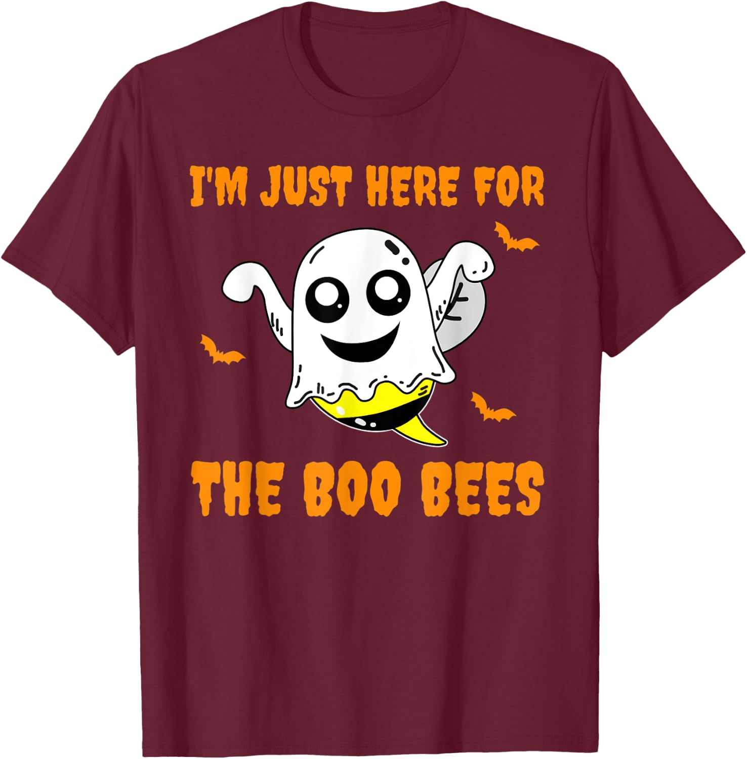I'm Just Here For The Boo Bees Halloween Apparel T-Shirt - T-Shirt | Maroon