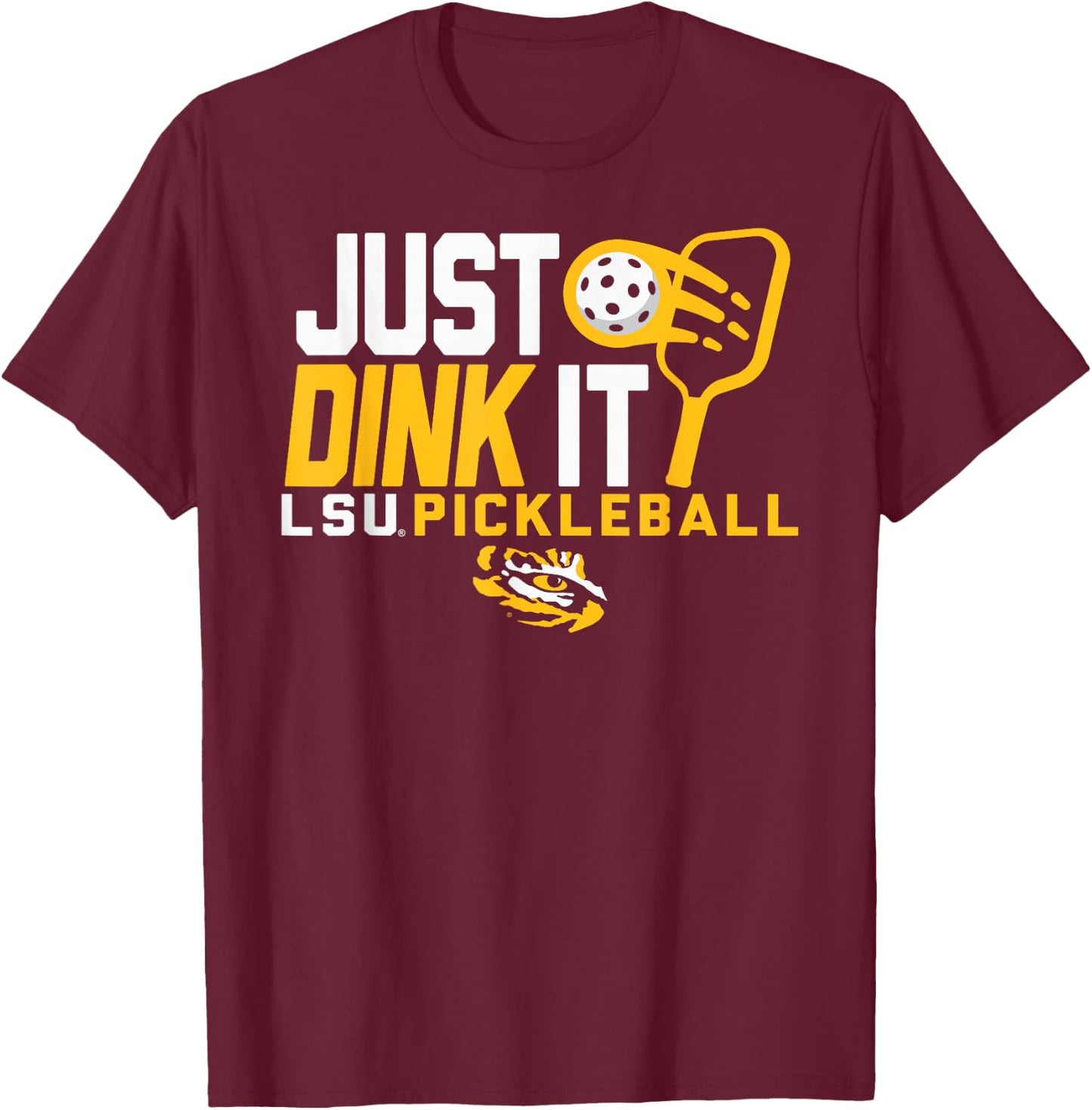 LSU Tigers Pickleball Dink Purple Officially Licensed T-Shirt - T-Shirt | Maroon