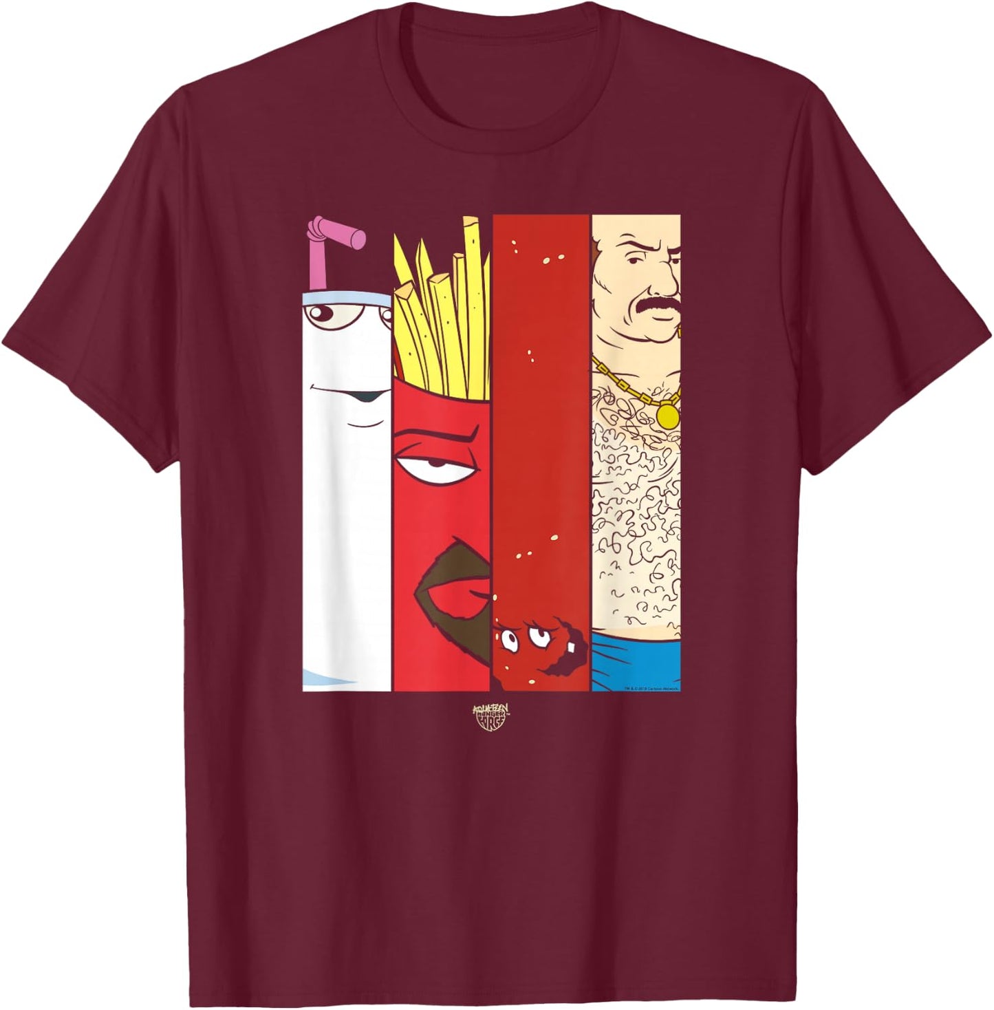 Aqua Teen Hunger Force Group Tiles Dark Small T-Shirt - T-Shirt | Maroon