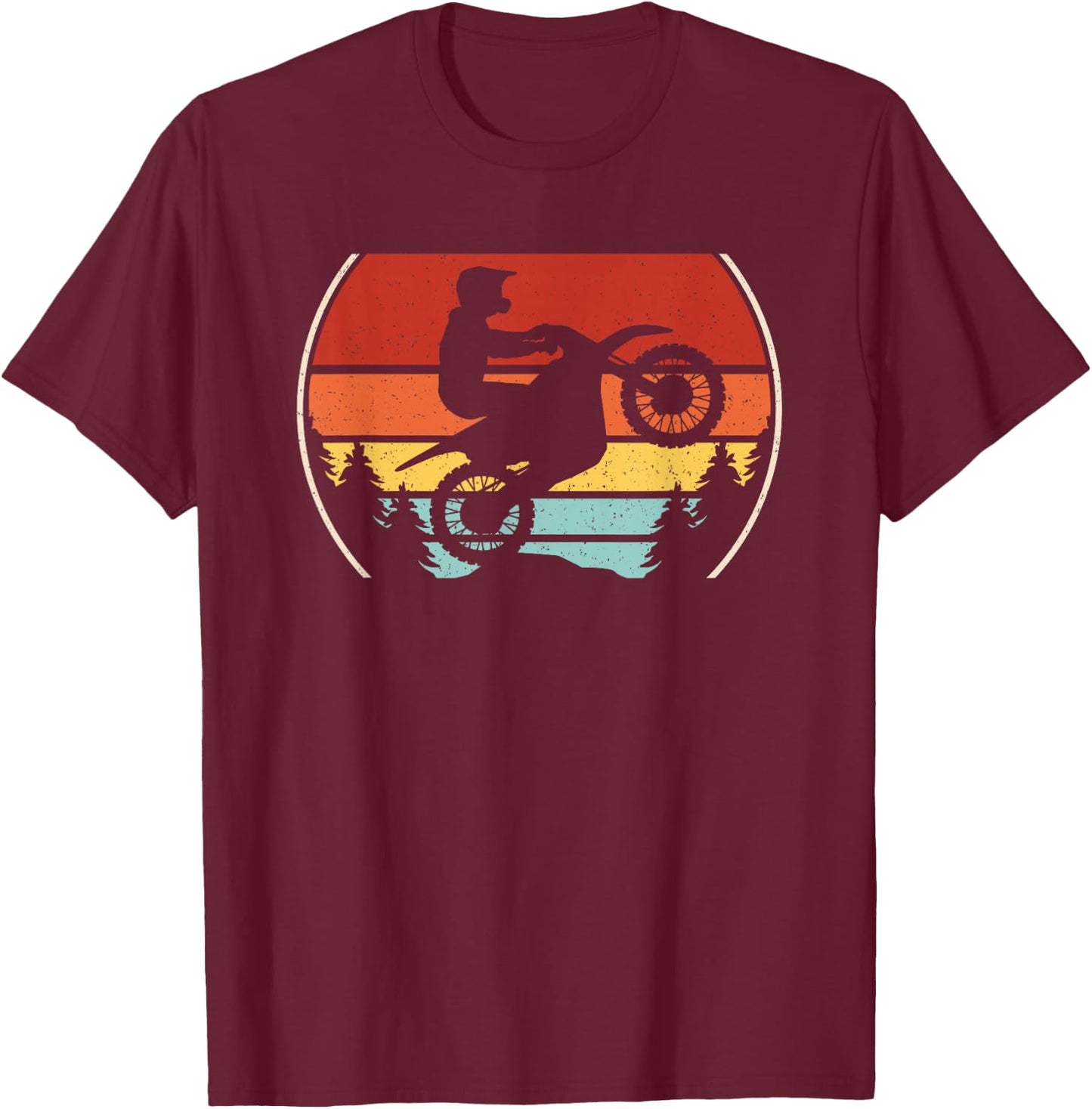 Retro Motocross Dirt Bike Lover Men Women Kids T-Shirt - T-Shirt | Maroon