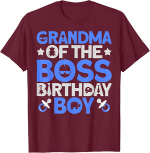 Grandma of The Boss Birthday Party Outfit Like A Boss T-Shirt - T-Shirt | Maroon